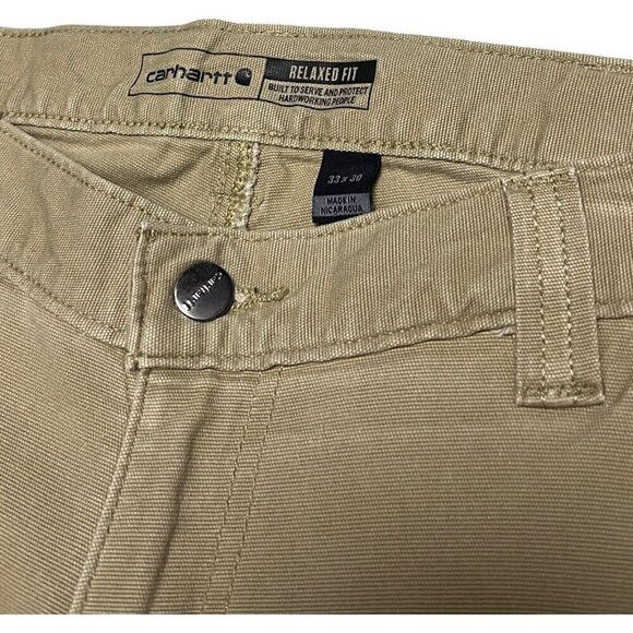 Carhartt Relaxed Fit Cargo Khaki Designer Work Brown Tan Mens Pants 32x30 - Picture 3 of 5